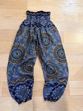 Joob joob boho blue purple harem pants s/m | bohemian harem pants